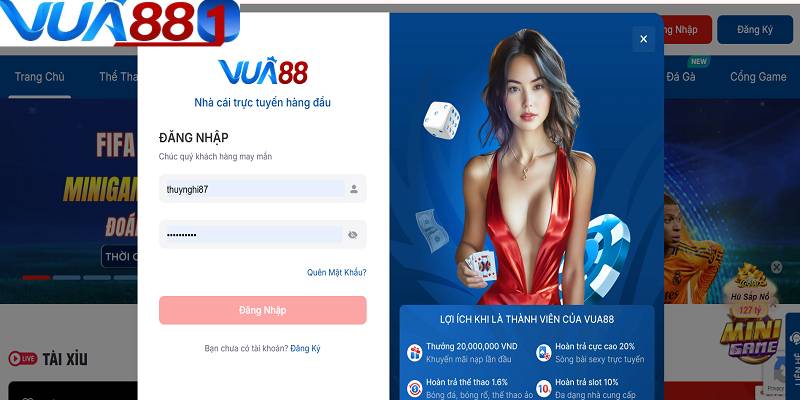 Thông tin đăng nhập VUA88 cần chính xác tuyệt đối